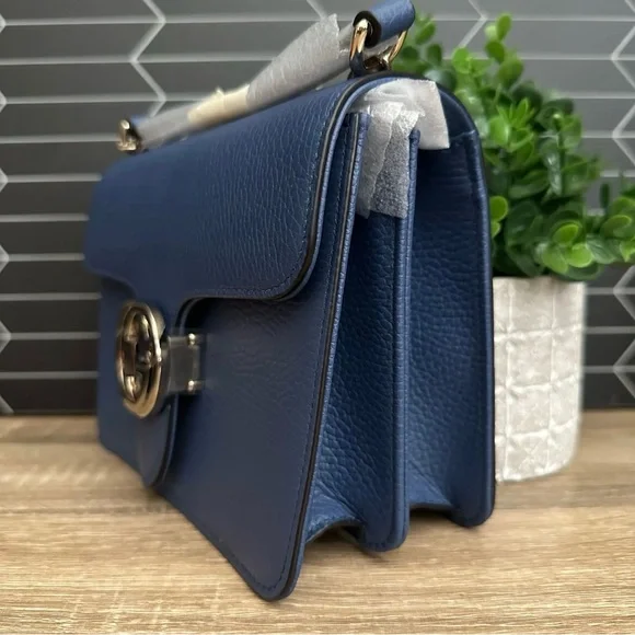 Gucci - Navy Blue Dollar Calf Crossbody Bag - Picture 2 of 4